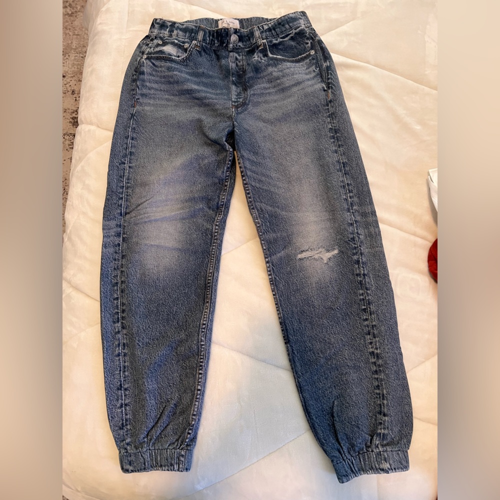 Rag & Bone Joggers Distressed Blue Jeans - Picture 3 of 4